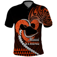 Personalised Hawaii Polo Shirt Maui Be Strong Kakau Orange Version - Wonder Print Shop