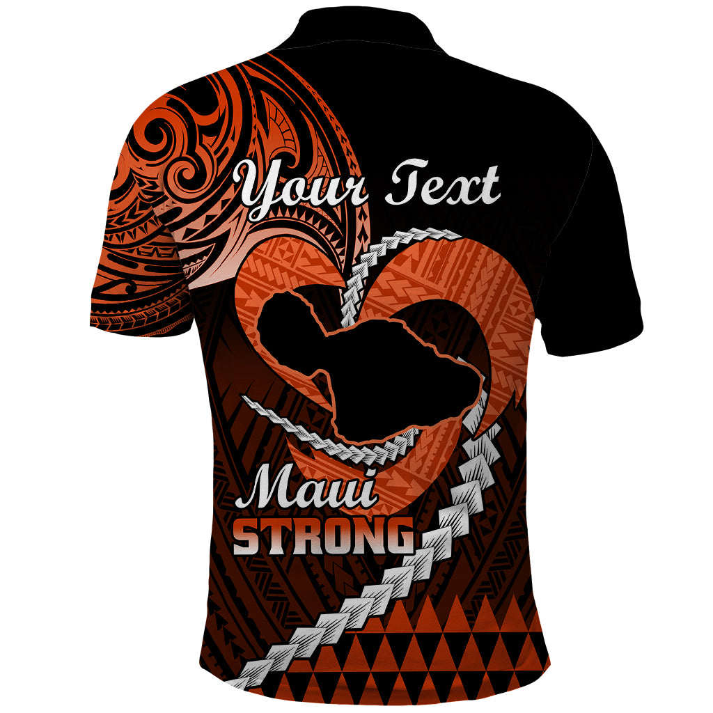 Personalised Hawaii Polo Shirt Maui Be Strong Kakau Orange Version - Wonder Print Shop
