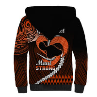 Personalised Hawaii Sherpa Hoodie Maui Be Strong Kakau Orange Version - Wonder Print Shop