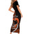 Personalised Hawaii Short Sleeve Bodycon Dress Maui Be Strong Kakau Orange Version - Wonder Print Shop