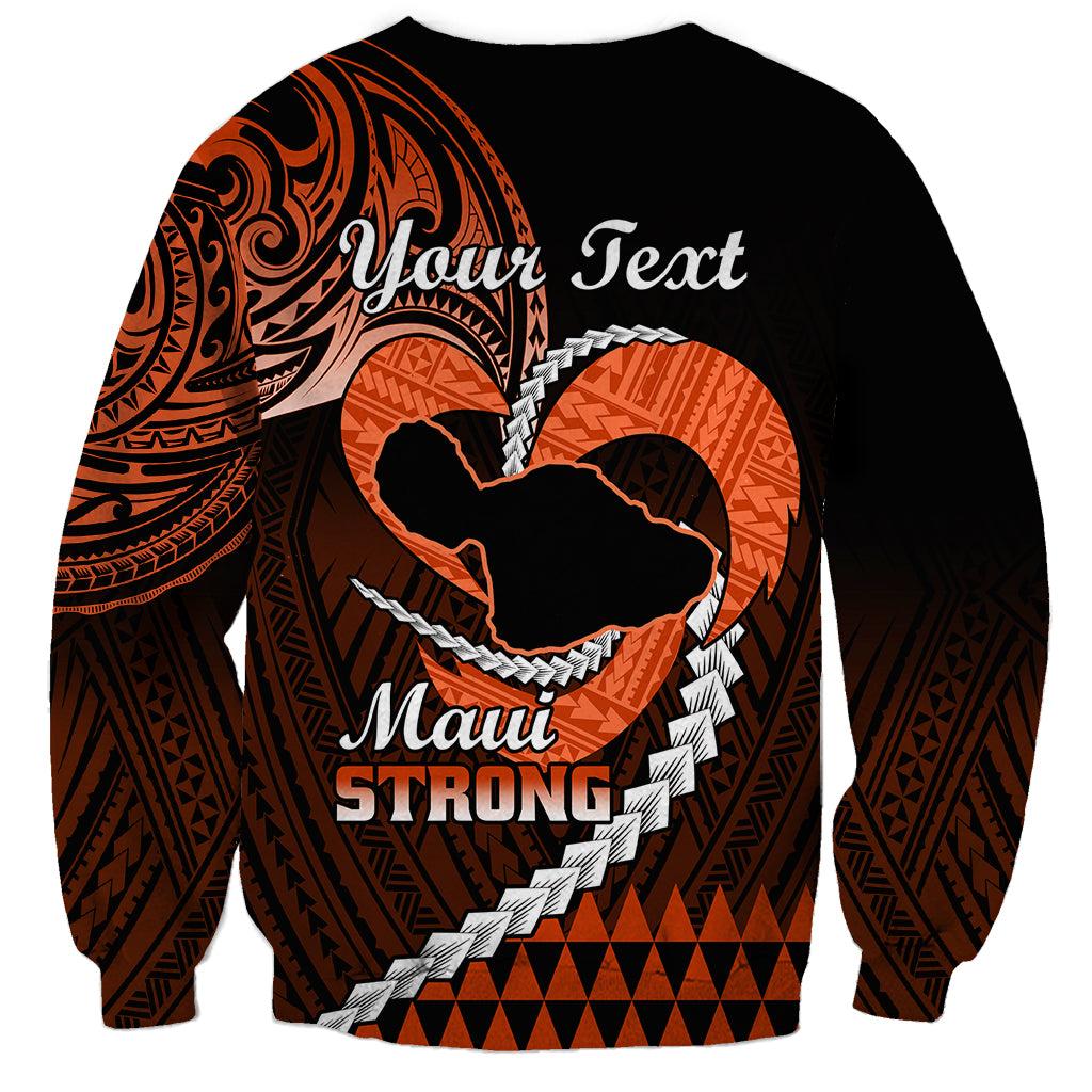 Personalised Hawaii Sweatshirt Maui Be Strong Kakau Orange Version - Wonder Print Shop