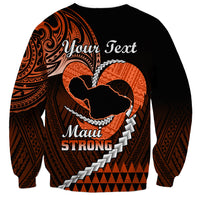 Personalised Hawaii Sweatshirt Maui Be Strong Kakau Orange Version - Wonder Print Shop