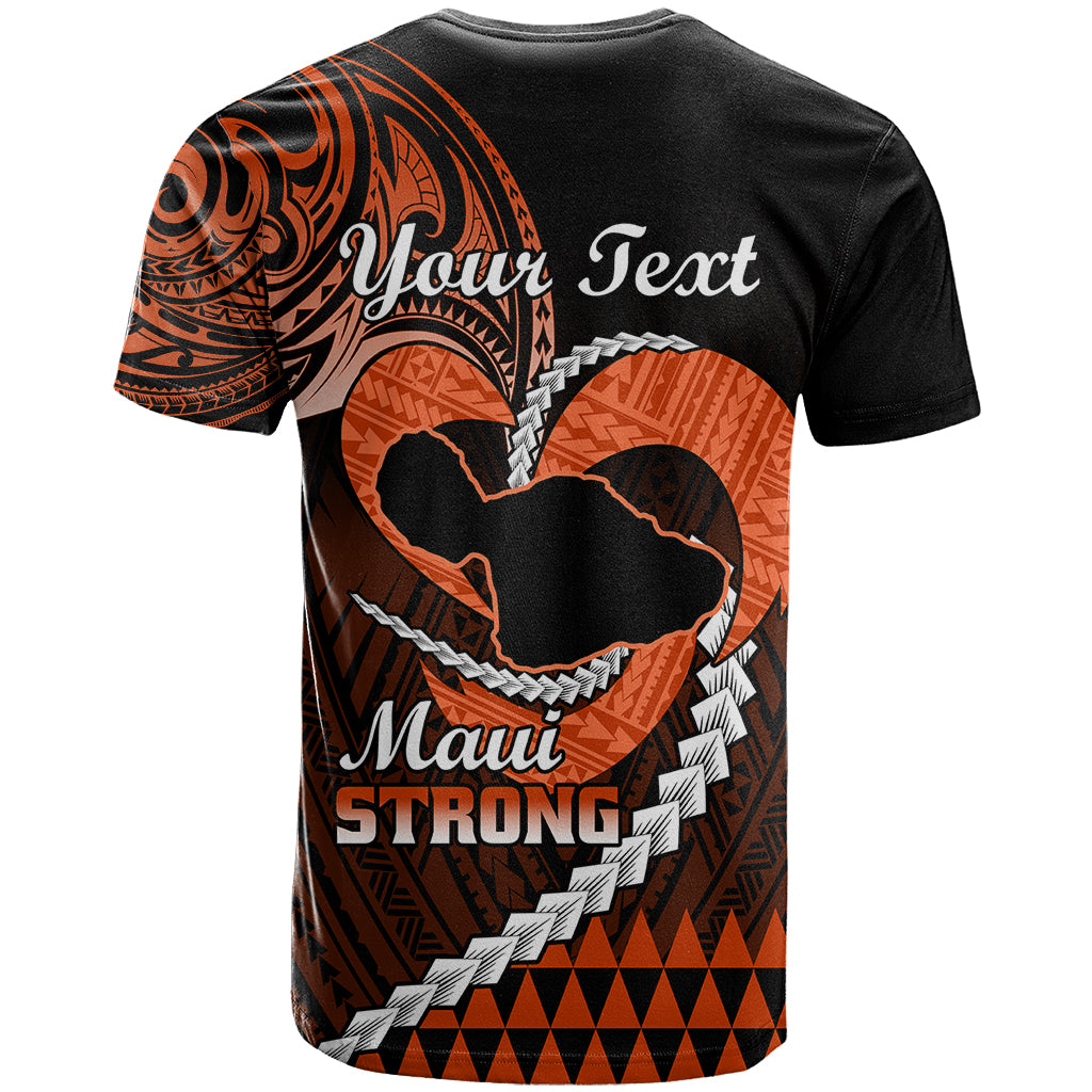 Personalised Hawaii T Shirt Maui Be Strong Kakau Orange Version - Wonder Print Shop