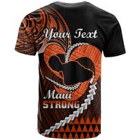Personalised Hawaii T Shirt Maui Be Strong Kakau Orange Version - Wonder Print Shop