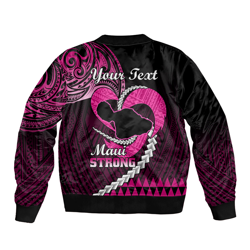 Personalised Hawaii Bomber Jacket Maui Be Strong Kakau Pink Version - Wonder Print Shop