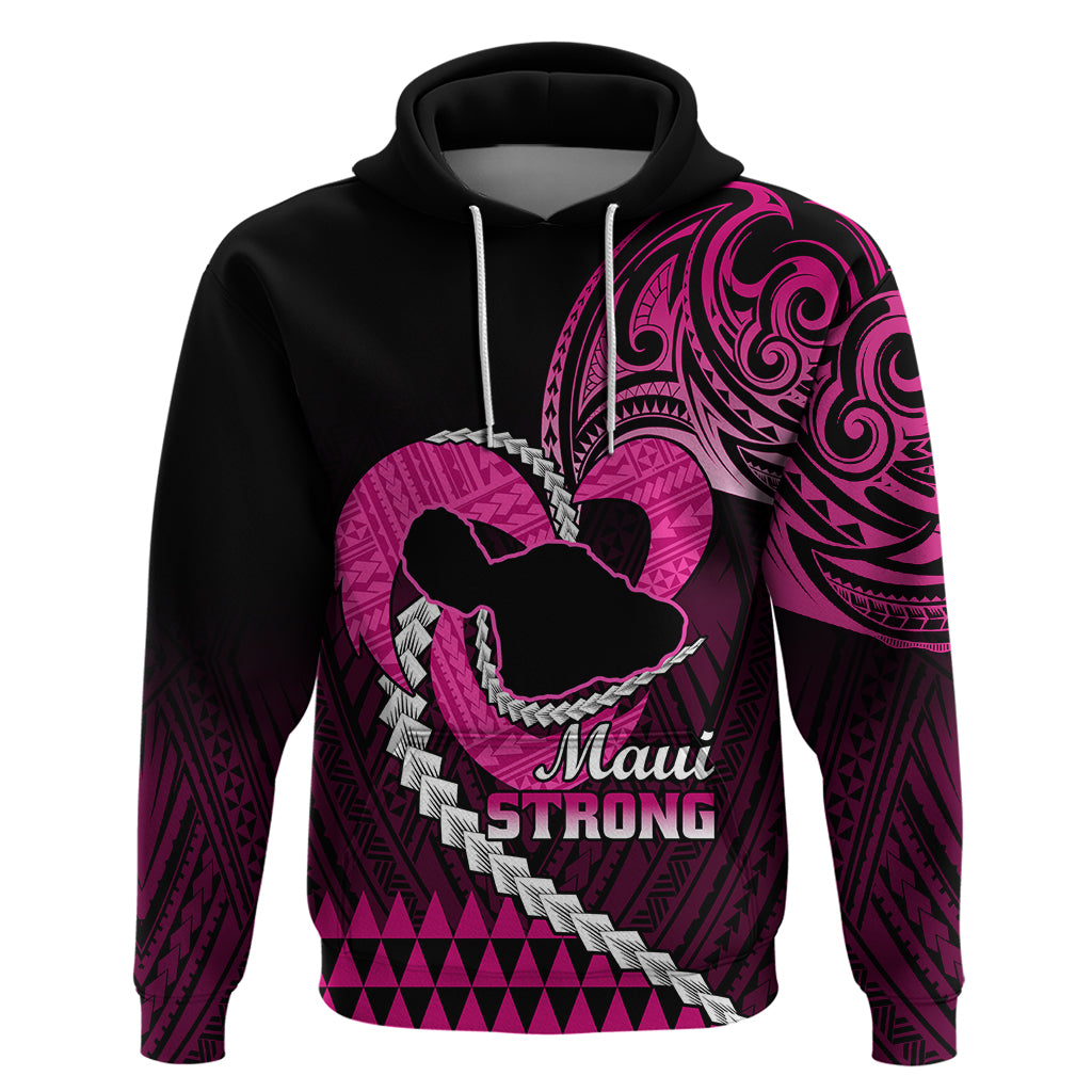 Personalised Hawaii Hoodie Maui Be Strong Kakau Pink Version - Wonder Print Shop