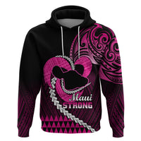 Personalised Hawaii Hoodie Maui Be Strong Kakau Pink Version - Wonder Print Shop