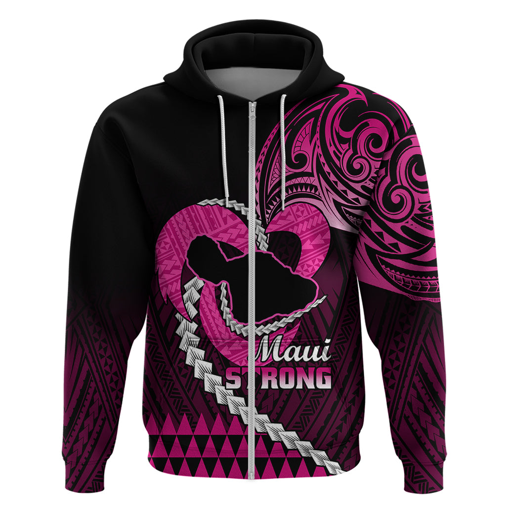 Personalised Hawaii Hoodie Maui Be Strong Kakau Pink Version - Wonder Print Shop