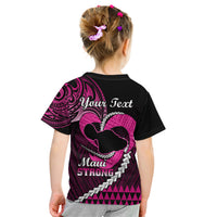 Personalised Hawaii Kid T Shirt Maui Be Strong Kakau Pink Version - Wonder Print Shop