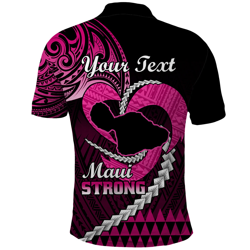 Personalised Hawaii Polo Shirt Maui Be Strong Kakau Pink Version - Wonder Print Shop