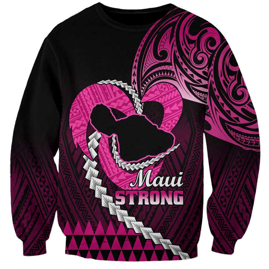 Personalised Hawaii Sweatshirt Maui Be Strong Kakau Pink Version - Wonder Print Shop