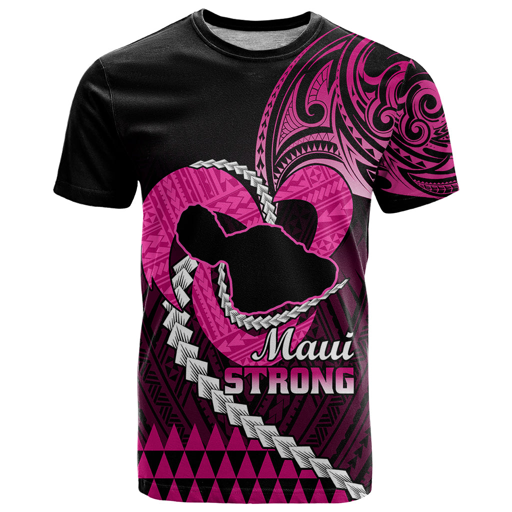 Personalised Hawaii T Shirt Maui Be Strong Kakau Pink Version - Wonder Print Shop