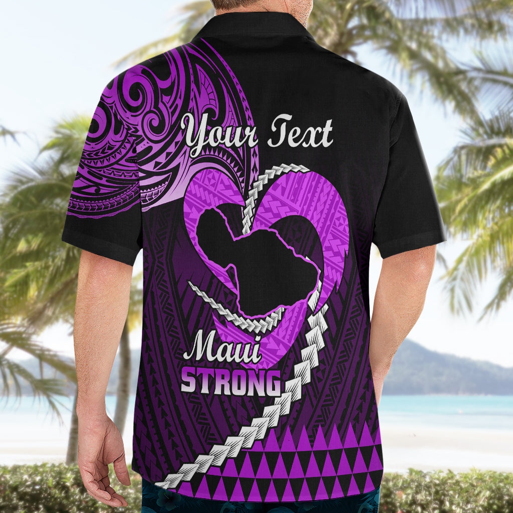 Personalised Hawaii Hawaiian Shirt Maui Be Strong Kakau Purple Version - Wonder Print Shop