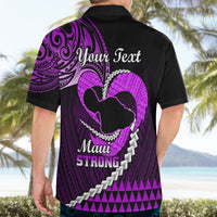 Personalised Hawaii Hawaiian Shirt Maui Be Strong Kakau Purple Version - Wonder Print Shop