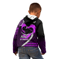 Personalised Hawaii Kid Hoodie Maui Be Strong Kakau Purple Version - Wonder Print Shop