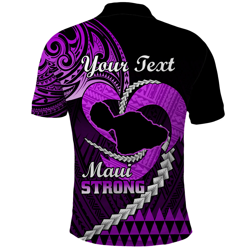 Personalised Hawaii Polo Shirt Maui Be Strong Kakau Purple Version - Wonder Print Shop