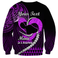 Personalised Hawaii Sweatshirt Maui Be Strong Kakau Purple Version - Wonder Print Shop