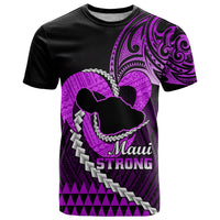 Personalised Hawaii T Shirt Maui Be Strong Kakau Purple Version - Wonder Print Shop