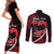 Personalised Hawaii Couples Matching Short Sleeve Bodycon Dress and Long Sleeve Button Shirts Maui Be Strong Kakau Red Version - Wonder Print Shop