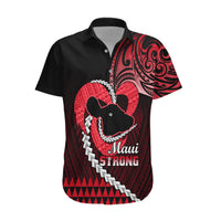 Personalised Hawaii Hawaiian Shirt Maui Be Strong Kakau Red Version - Wonder Print Shop