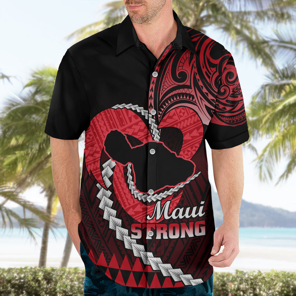 Personalised Hawaii Hawaiian Shirt Maui Be Strong Kakau Red Version - Wonder Print Shop