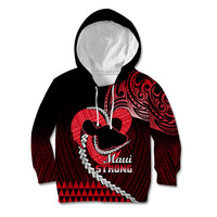 Personalised Hawaii Kid Hoodie Maui Be Strong Kakau Red Version - Wonder Print Shop
