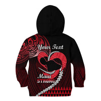Personalised Hawaii Kid Hoodie Maui Be Strong Kakau Red Version - Wonder Print Shop