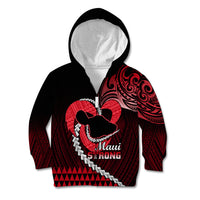 Personalised Hawaii Kid Hoodie Maui Be Strong Kakau Red Version - Wonder Print Shop