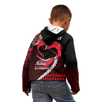 Personalised Hawaii Kid Hoodie Maui Be Strong Kakau Red Version - Wonder Print Shop