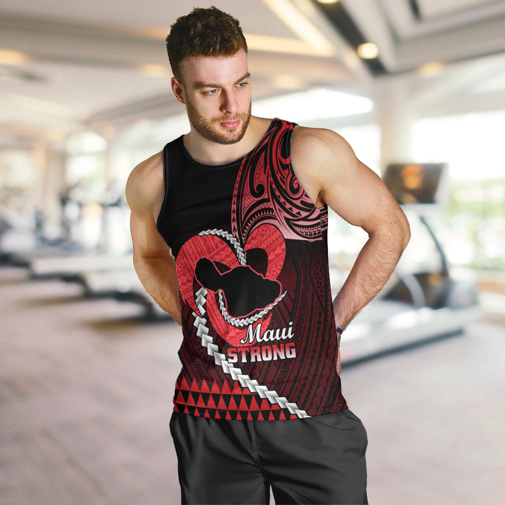 personalised-hawaii-men-tank-top-maui-be-strong-kakau-red-version
