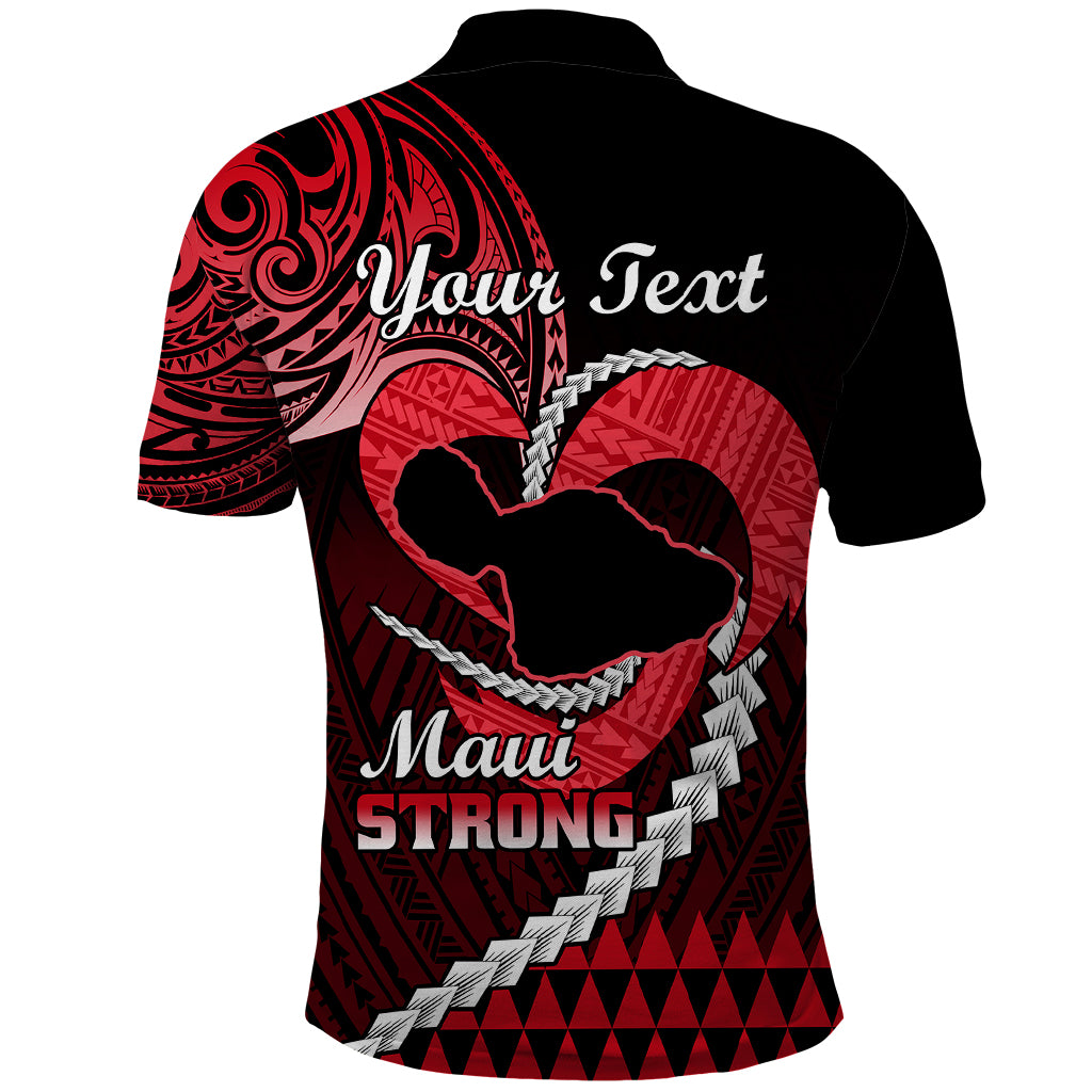 Personalised Hawaii Polo Shirt Maui Be Strong Kakau Red Version - Wonder Print Shop