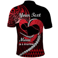 Personalised Hawaii Polo Shirt Maui Be Strong Kakau Red Version - Wonder Print Shop