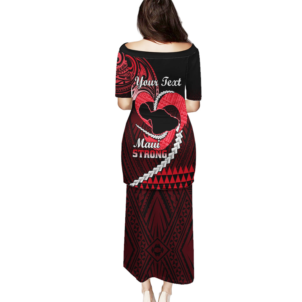 Personalised Hawaii Puletasi Maui Be Strong Kakau Red Version - Wonder Print Shop