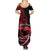 Personalised Hawaii Summer Maxi Dress Maui Be Strong Kakau Red Version - Wonder Print Shop