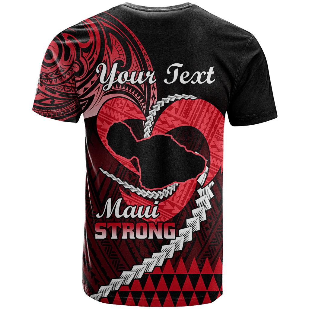 Personalised Hawaii T Shirt Maui Be Strong Kakau Red Version - Wonder Print Shop