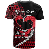 Personalised Hawaii T Shirt Maui Be Strong Kakau Red Version - Wonder Print Shop