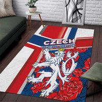Czech Republic Area Rug Czechia Lion Rosa Pattern - Wonder Print Shop