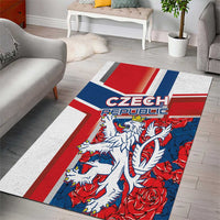Czech Republic Area Rug Czechia Lion Rosa Pattern - Wonder Print Shop