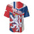 Personalised Czech Republic Baseball Jersey Czechia Lion Rosa Pattern - Wonder Print Shop