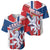 Personalised Czech Republic Baseball Jersey Czechia Lion Rosa Pattern - Wonder Print Shop