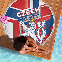 Czech Republic Beach Blanket Czechia Lion Rosa Pattern - Wonder Print Shop