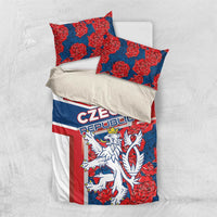 Czech Republic Bedding Set Czechia Lion Rosa Pattern - Wonder Print Shop
