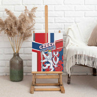 Czech Republic Canvas Wall Art Czechia Lion Rosa Pattern - Wonder Print Shop