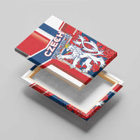 Czech Republic Canvas Wall Art Czechia Lion Rosa Pattern - Wonder Print Shop