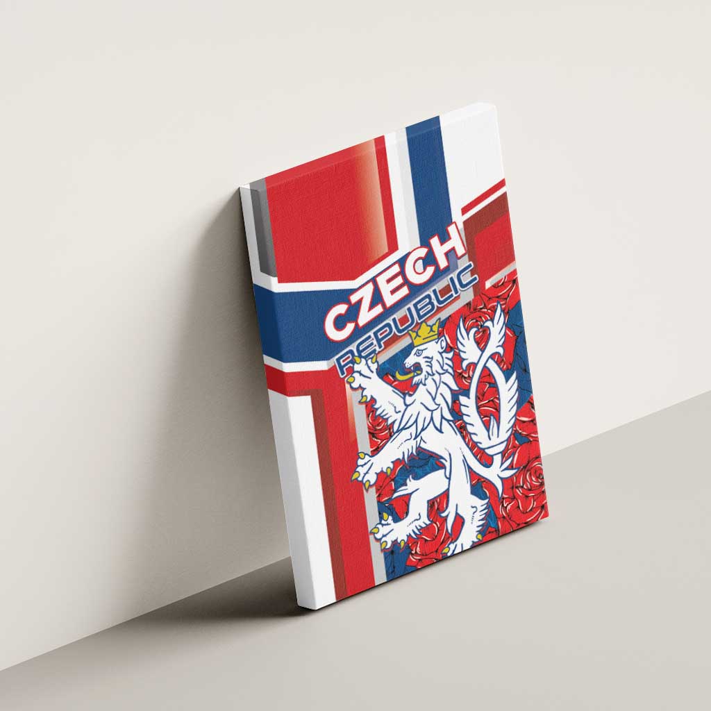 Czech Republic Canvas Wall Art Czechia Lion Rosa Pattern - Wonder Print Shop