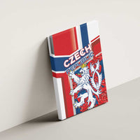 Czech Republic Canvas Wall Art Czechia Lion Rosa Pattern - Wonder Print Shop