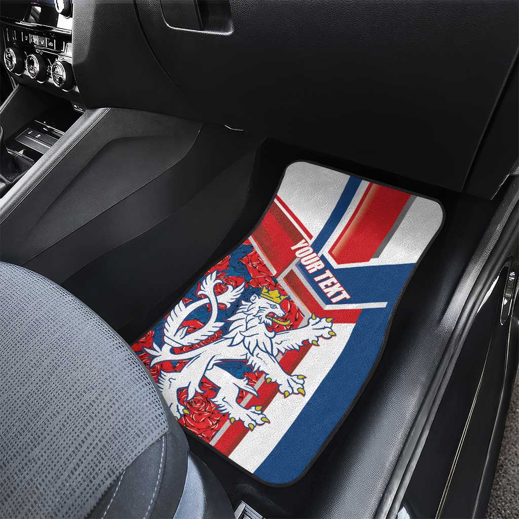 Czech Republic Car Mats Czechia Lion Rosa Pattern - Wonder Print Shop
