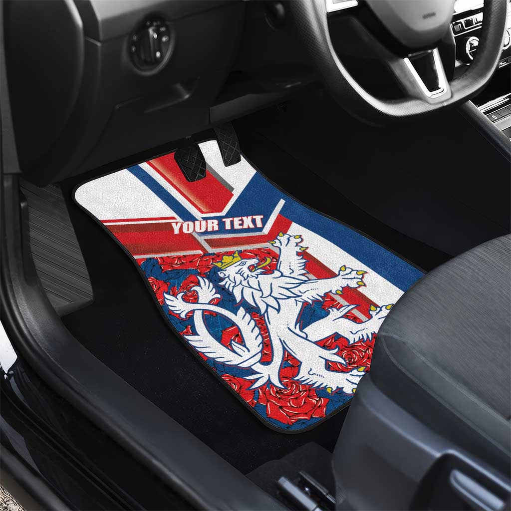 Czech Republic Car Mats Czechia Lion Rosa Pattern - Wonder Print Shop