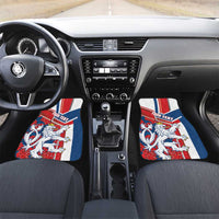 Czech Republic Car Mats Czechia Lion Rosa Pattern - Wonder Print Shop