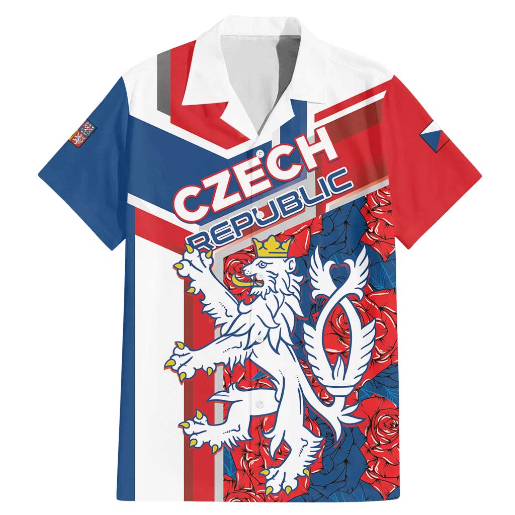 Personalised Czech Republic Family Matching Mermaid Dress and Hawaiian Shirt Czechia Lion Rosa Pattern - Wonder Print Shop